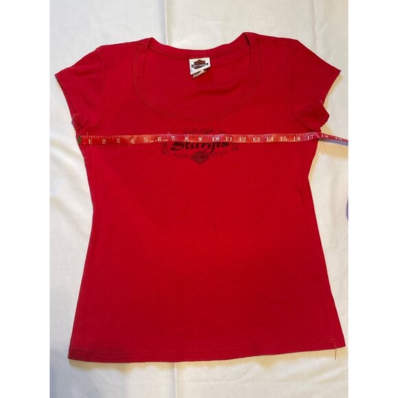 Harley-Davidson Womens Sturgis, SD Red T-Shirt L Cotton Scoop Neck Graphic Tee - Picture 7 of 10